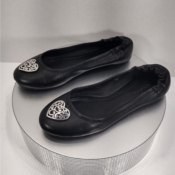 Brighton Black Ballet Flats with Heart size 8.5 pre Owned Exellent condition - Picture 12 of 14